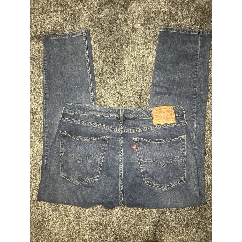 Levis 514 Jeans Mens 36x30 Straight Leg Blue Denim Medium Wash 00514-1711